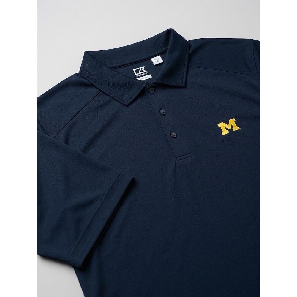 Cutter & Buck Mens XL Michigan Wolverines Navy Blue Golf Polo Shirt